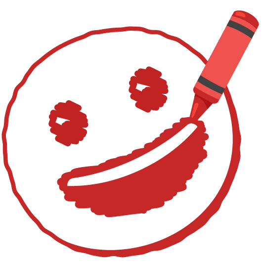 lower left crayon grinning