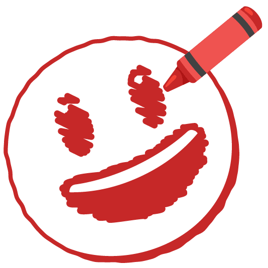lower left crayon smiley