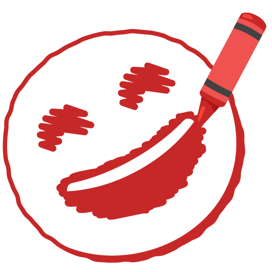 lower left crayon smile