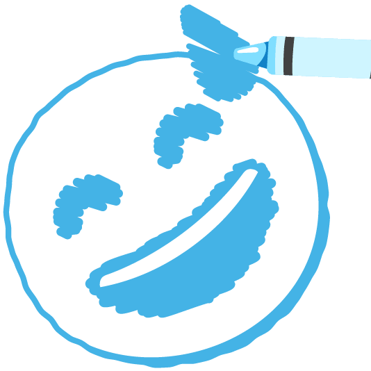 lower left crayon sweat smile