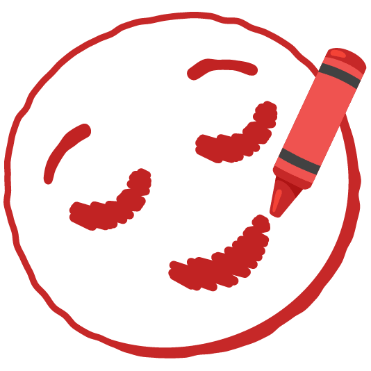 lower left crayon relieved