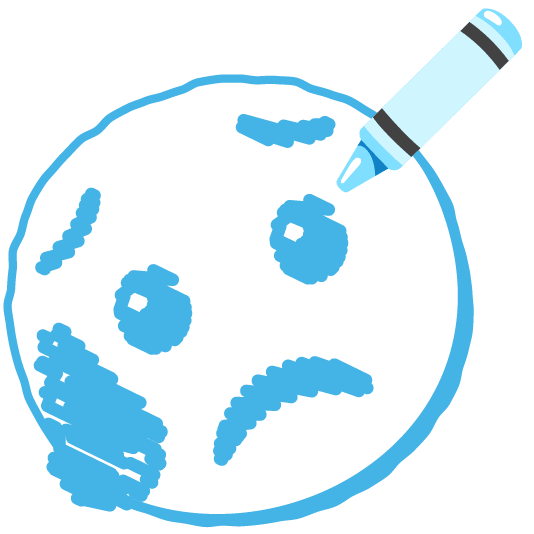 lower left crayon disappointed relieved