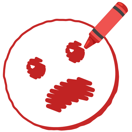 lower left crayon frowning