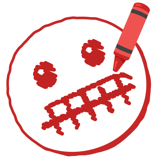 lower left crayon grimacing