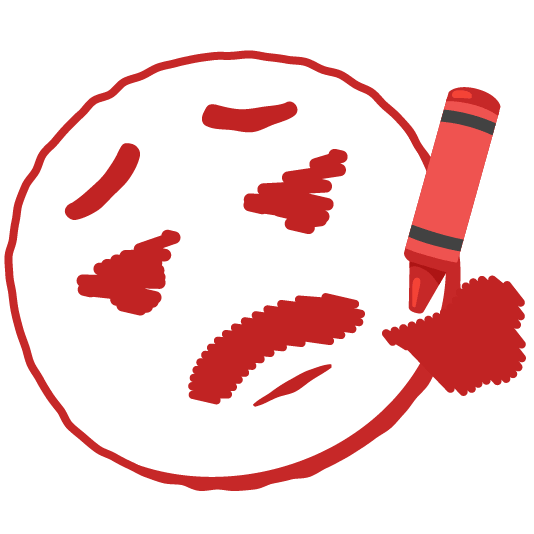 lower left crayon face exhaling