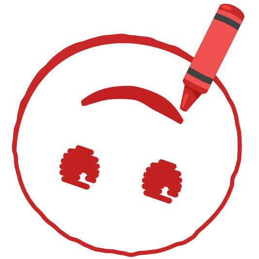 lower left crayon upside down face