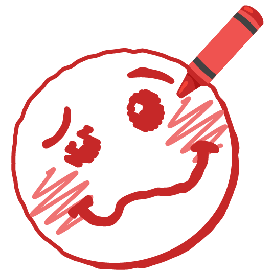 lower left crayon woozy face