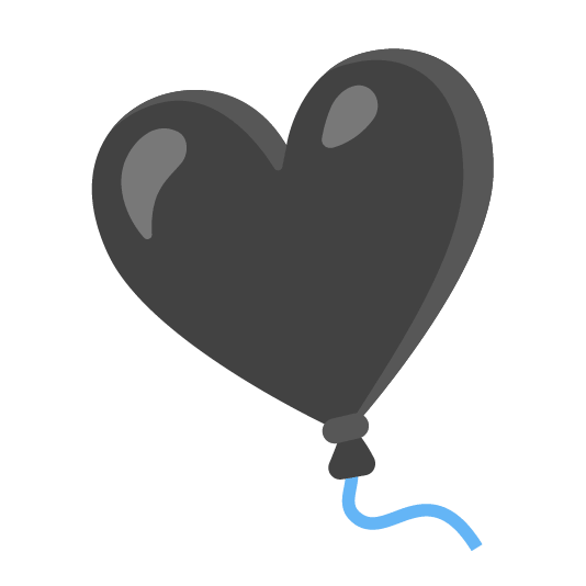 black heart balloon