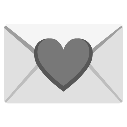 black heart love letter