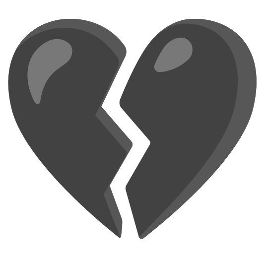 black heart broken heart
