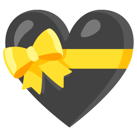 black heart gift heart