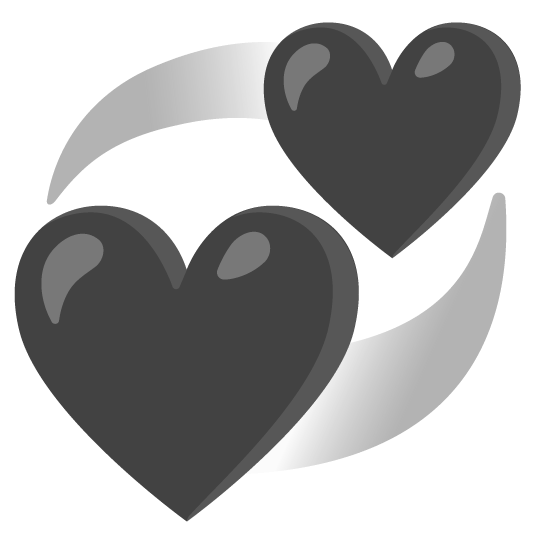 black heart revolving hearts