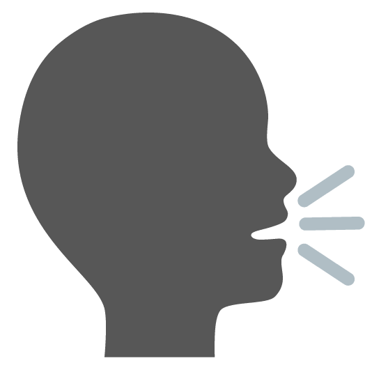 black heart speaking head in silhouette