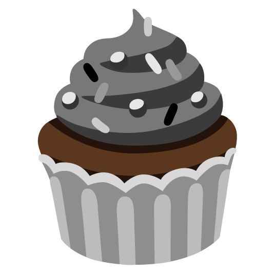 black heart cupcake