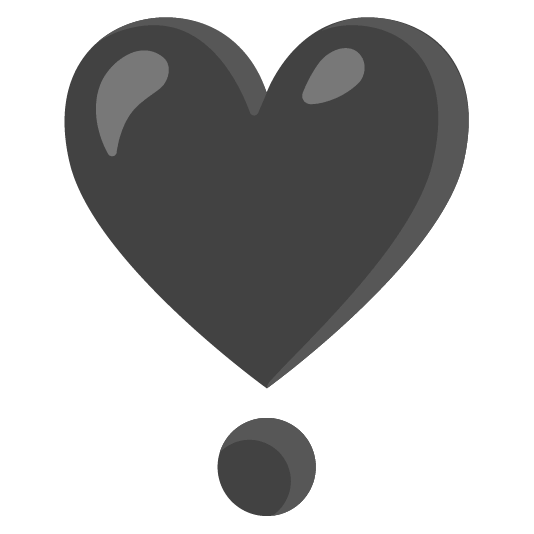 black heart heavy heart exclamation mark ornament