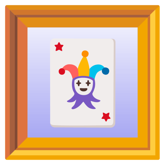 frame with picture black joker