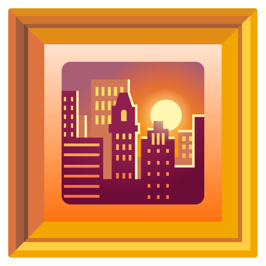 frame with picture city sunrise