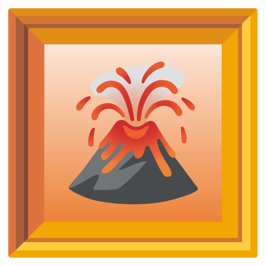 frame with picture volcano
