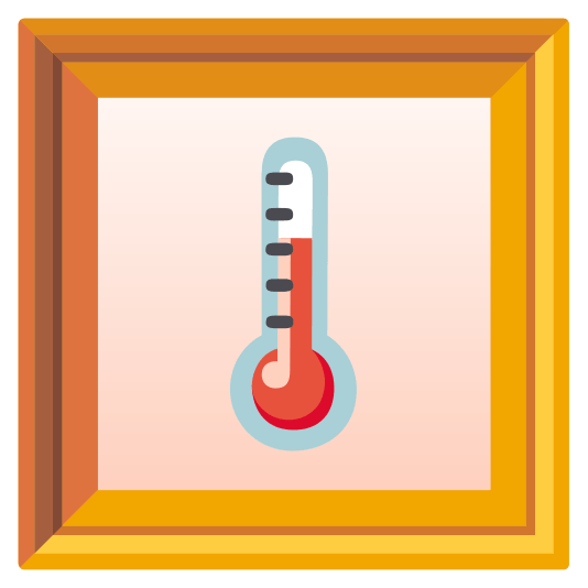 frame with picture thermometer
