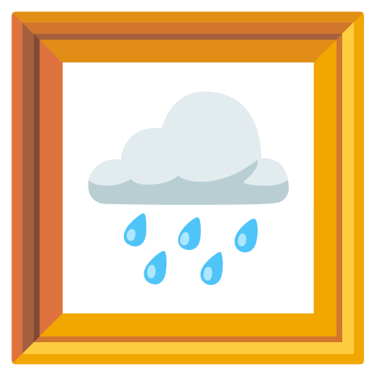 frame with picture rain cloud