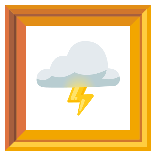 frame with picture lightning