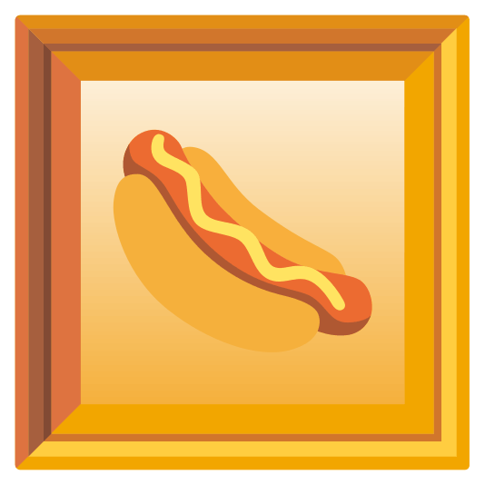 frame with picture hotdog