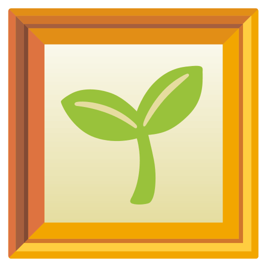 frame with picture seedling