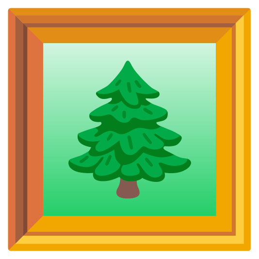 frame with picture evergreen tree