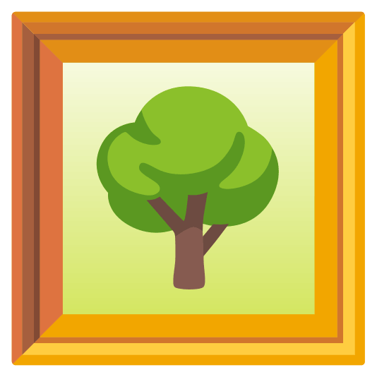 frame with picture deciduous tree