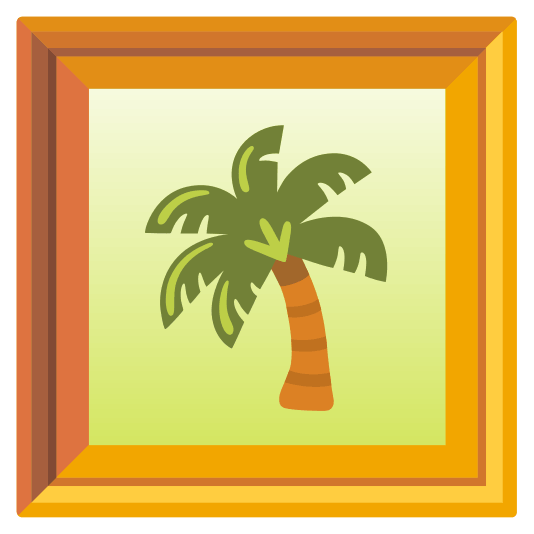 frame with picture palm tree