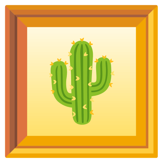 frame with picture cactus