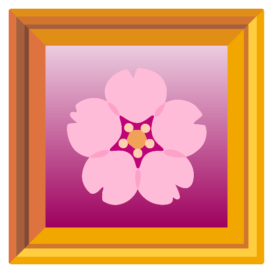 frame with picture cherry blossom