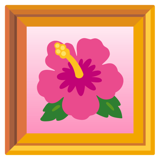 frame with picture hibiscus