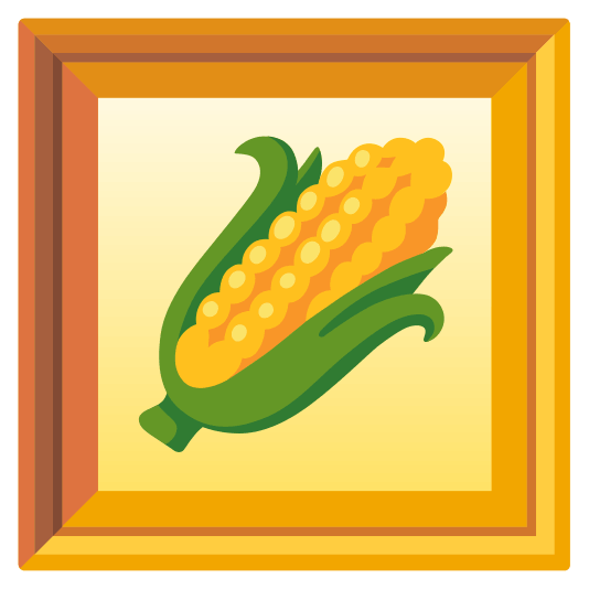frame with picture corn