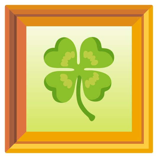 frame with picture four leaf clover