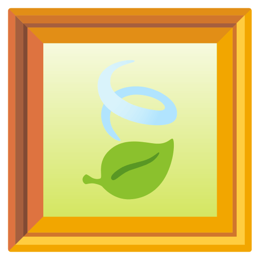 frame with picture leaves