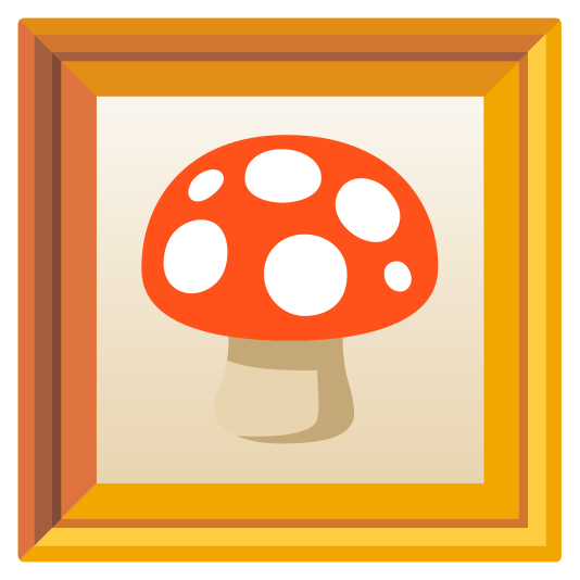 frame with picture mushroom