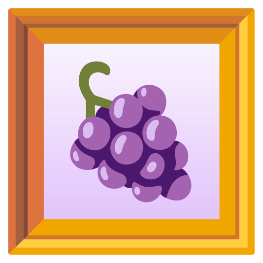 frame with picture grapes