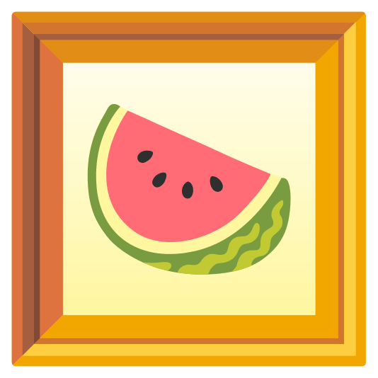 frame with picture watermelon
