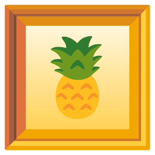frame with picture pineapple