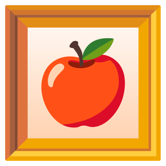 frame with picture apple