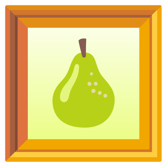 frame with picture pear