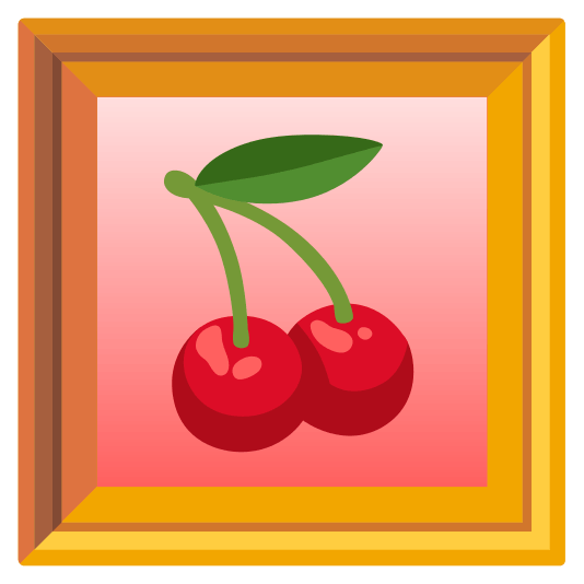 frame with picture cherries