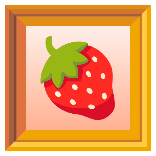 frame with picture strawberry