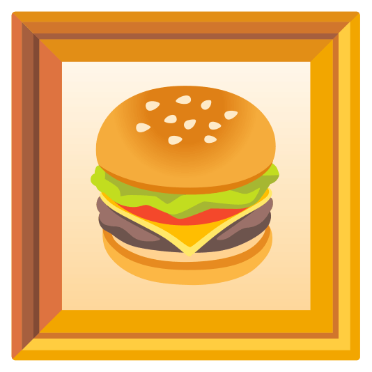 frame with picture hamburger