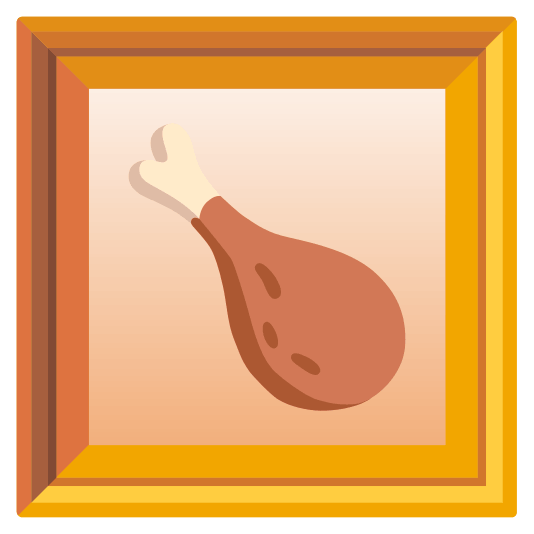 frame with picture poultry leg