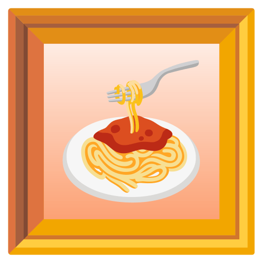 frame with picture spaghetti