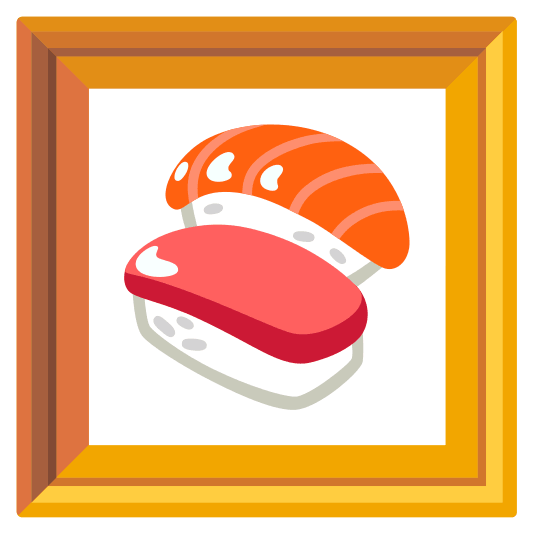 frame with picture sushi