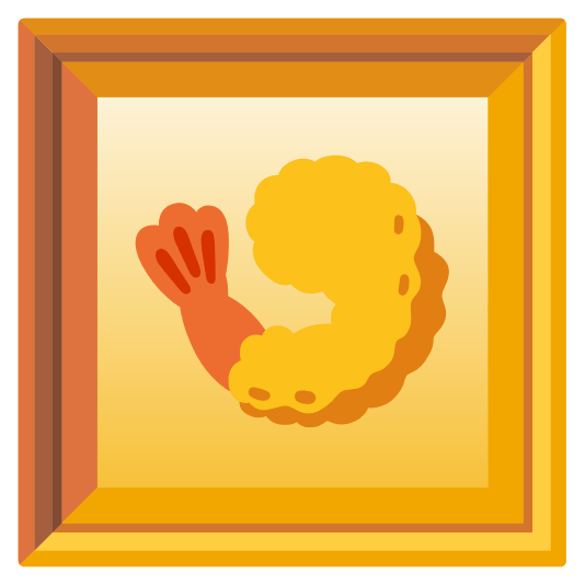 frame with picture fried shrimp