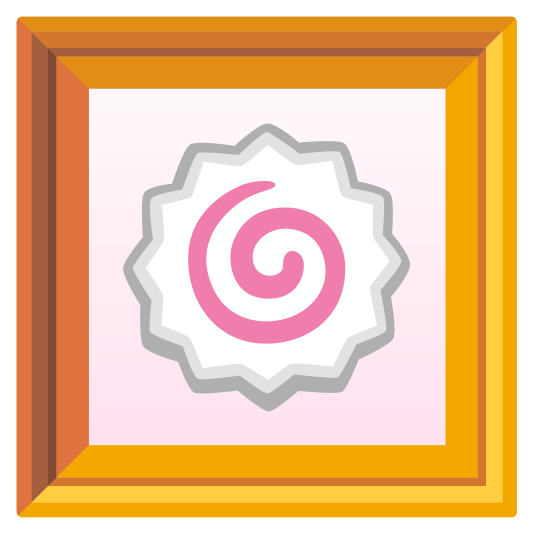 frame with picture fish cake